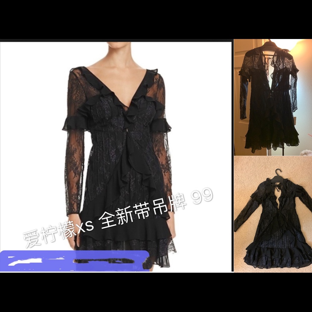 For love&lemon black lace dress xs